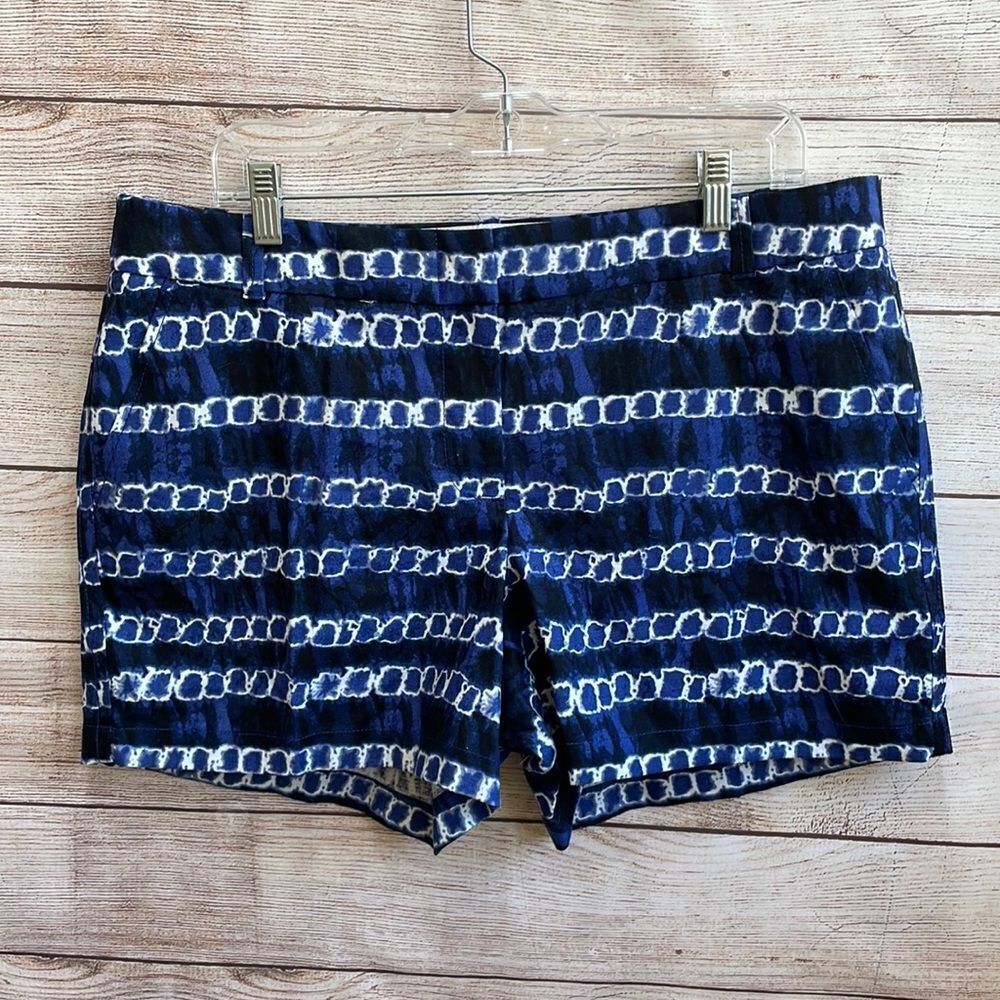 NEW WITH TAGS J CREW LINEN BLEND SHORTS IN BLUE TIE DYE‎